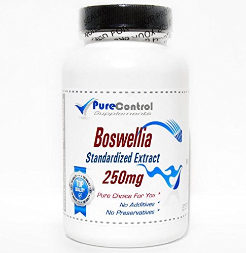 Frasco de extracto de boswellia y cápsulas