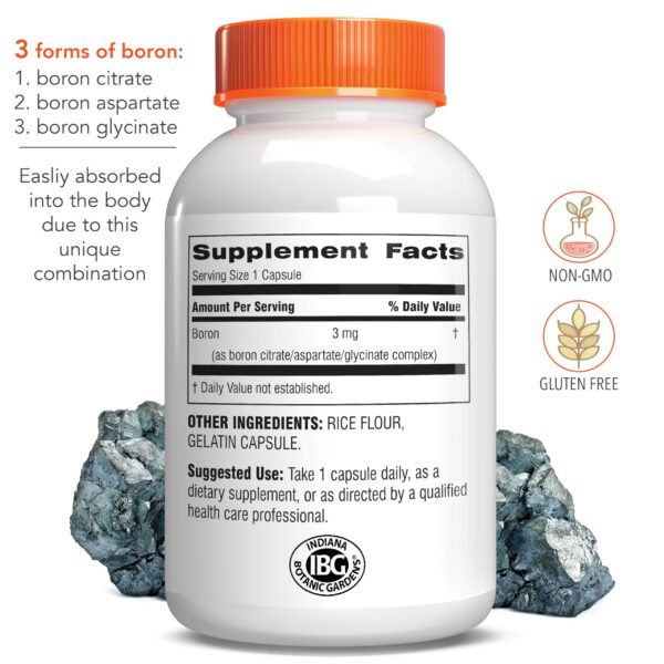 Detalle de la etiqueta Botanic Choice Boron