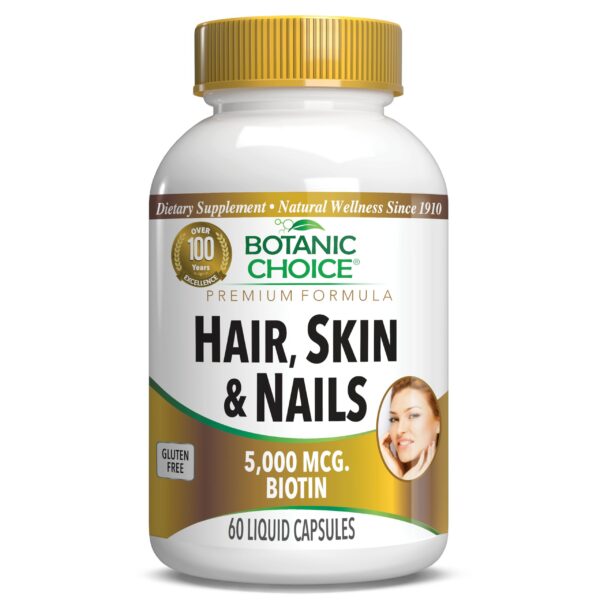 Vitaminas Botanic Choice para cabello piel y uñas con biotina