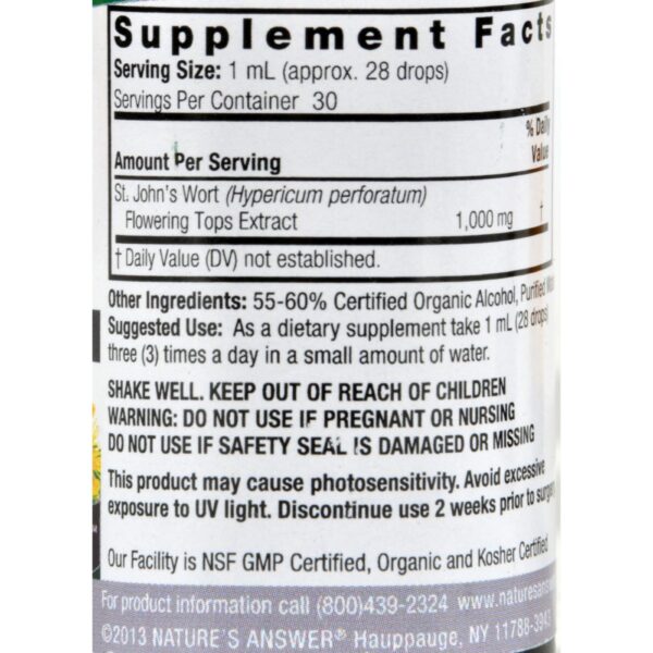 Nuestra botánica Nature's Answer extracto Hipérico concentración alta
