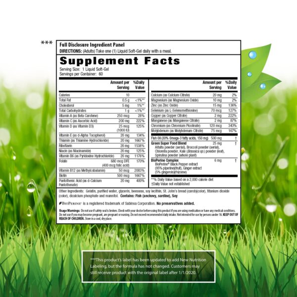 Version 1.0.0 Bote de cápsulas líquidas multi Only One Irwin Naturals