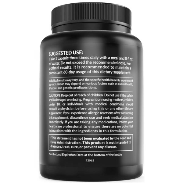 Bote de cápsulas orgánicas de maca para energía y ánimo