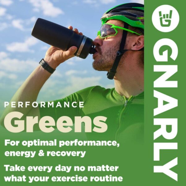 Bote Gnarly Nutrition Greens polvo orgánico para energía y resistencia