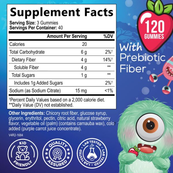 Version 1.0.0 Bote de gomitas de fibra para niños 120 piezas naturales