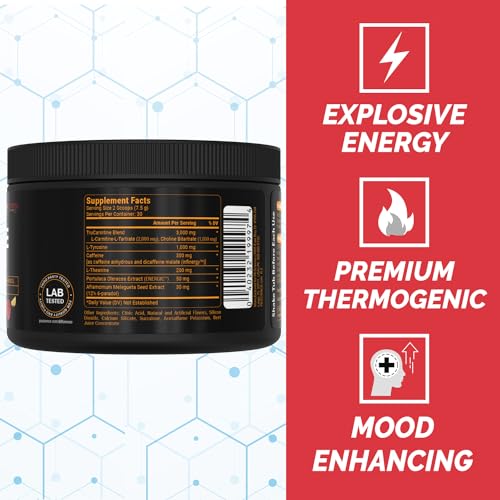 Bote PEScience Alphamine polvo suplemento termogénico sabor Melon Berry