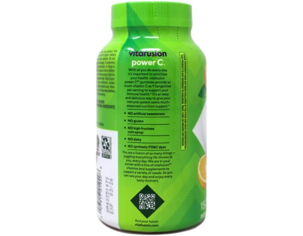 Gomitas Vitafusion Power C sabor naranja natural paquete abierto