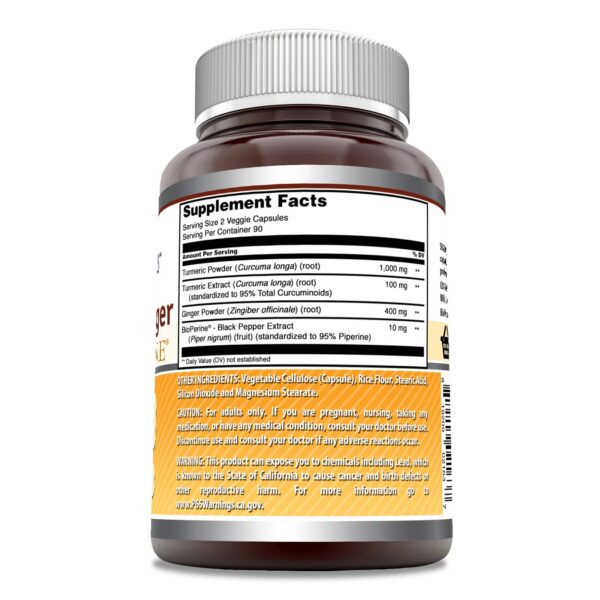 Bote suplemento Amazing Formulas cúrcuma curcumina jengibre