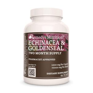 bote suplemento echinacea y goldenseal 60 cápsulas veganas