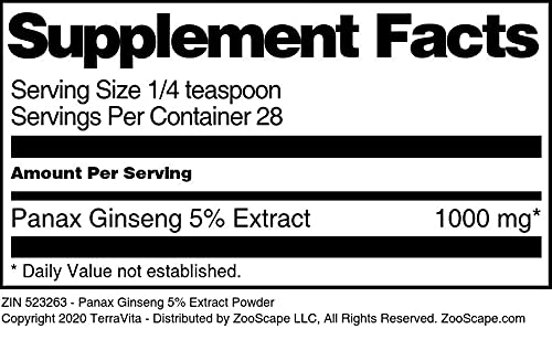 Version 1.0.0 Bote suplemento panax ginseng extracto 5% polvo terravita