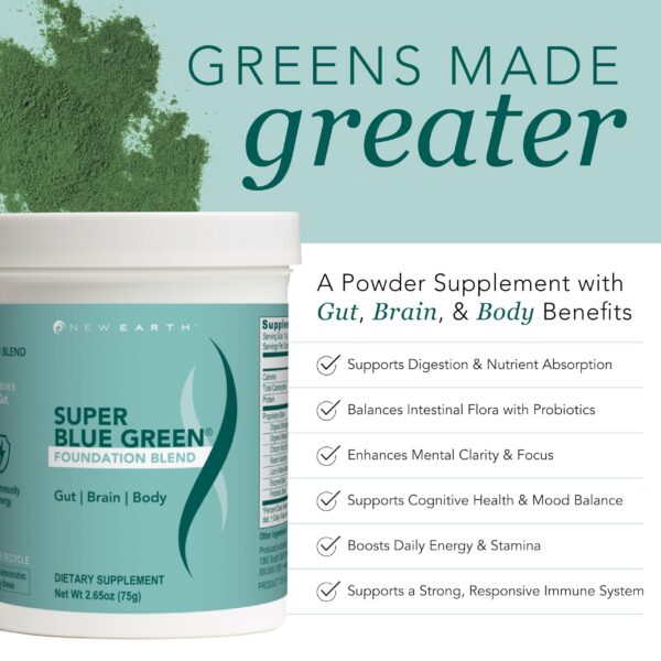 Bote del suplemento Super Blue Green de New Earth