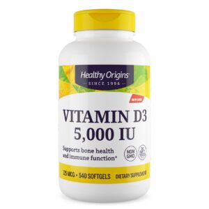 Version 1.0.0 Botella de 540 cápsulas blandas de vitamina D3 5000 UI Healthy Origins