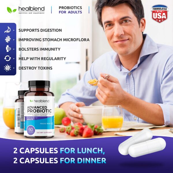 Botella de 60 cápsulas probióticos healblend para digestión