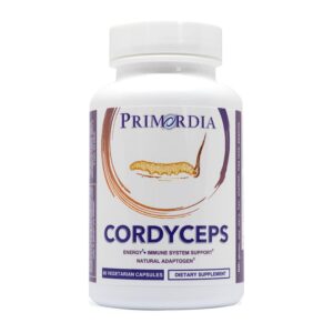 Botella 60 cápsulas suplemento hongo cordyceps Primordia