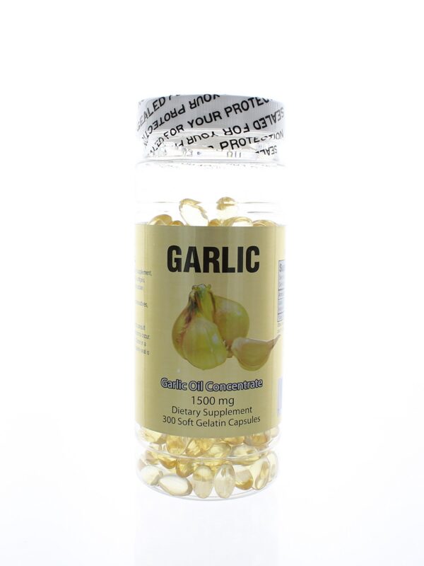 Botella de aceite de ajo concentrado Nu-Health 300 cápsulas