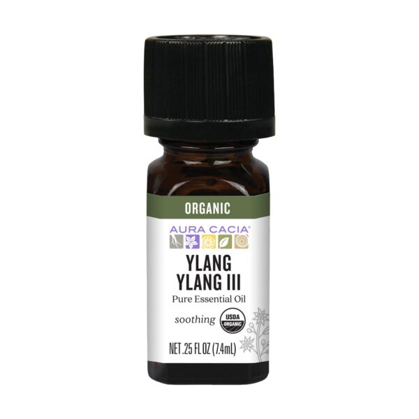Version 1.0.0 Botella de aceite esencial orgánico Ylang Aura Cacia 0.25 oz