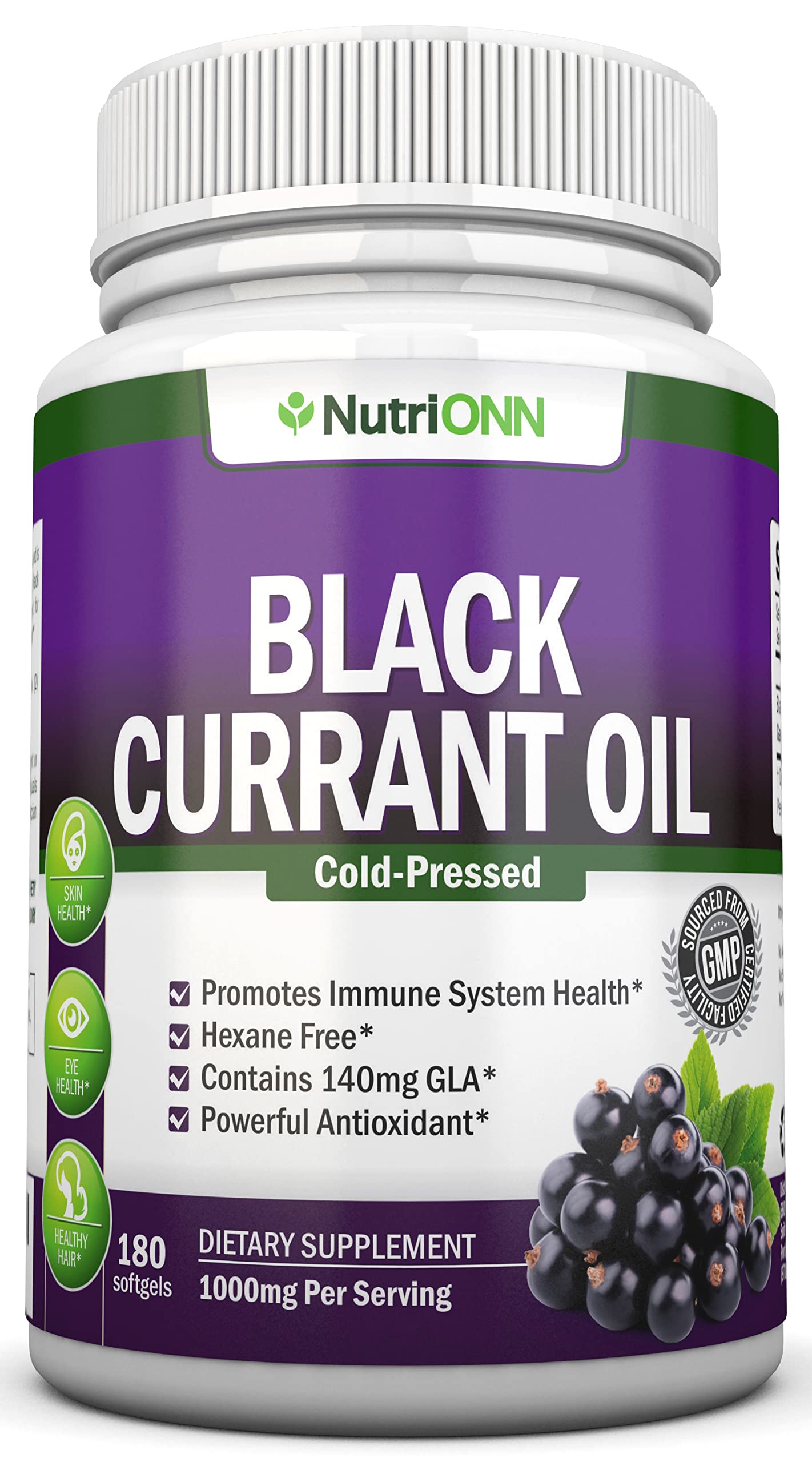NutriONN Black Currant Oil, 1000 mg