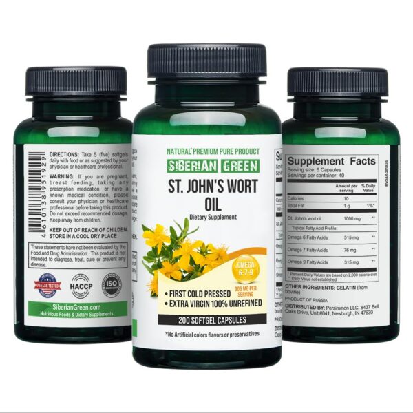 Botella aceite hierba san juan siberiana 200 capsulas suaves