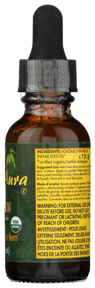 Version 1.0.0 Botella de aceite Neem Aura Neem orgánico certificado