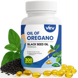 Botella aceite de orégano VEV 6000mg 300 cápsulas