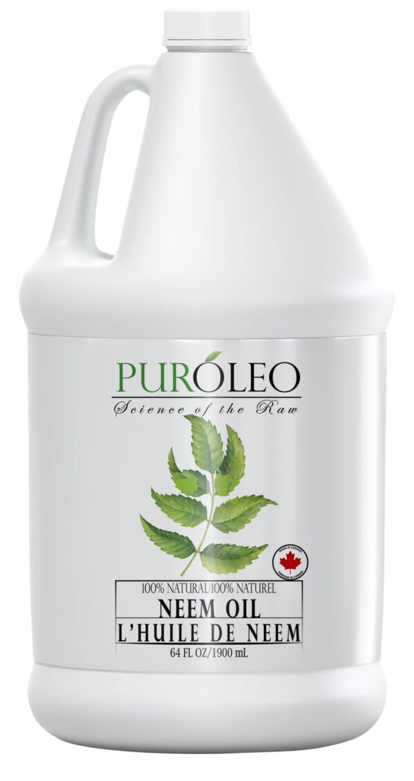 Botella aceite puro neem PuROLEO 64 Fl Oz empaquetado Canadá