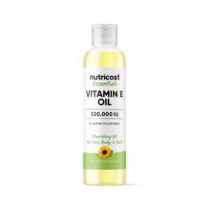 Botella aceite de vitamina E Nutricost para piel cabello uñas