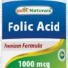 Botella ácido fólico 1000 mcg 240 tabletas Best Naturals USA
