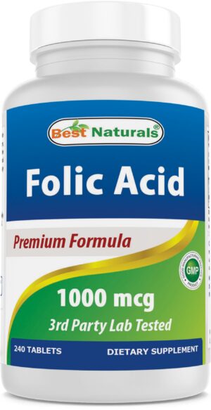 Version 1.0.0 Botella ácido fólico 1000 mcg 240 tabletas Best Naturals USA