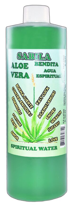 Botella Agua espiritual de Aloe Vera Sábila 16 oz magia pagana