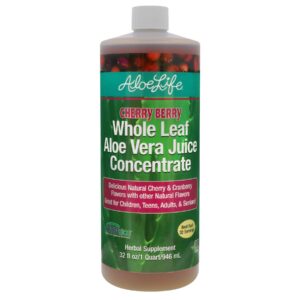 Botella Aloe Life jugo aloe vera hoja entera sabor cereza