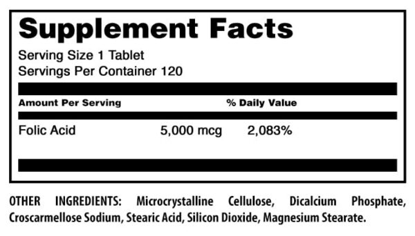 Botella Amazing Formulas ácido-fólico suplemento sin gluten