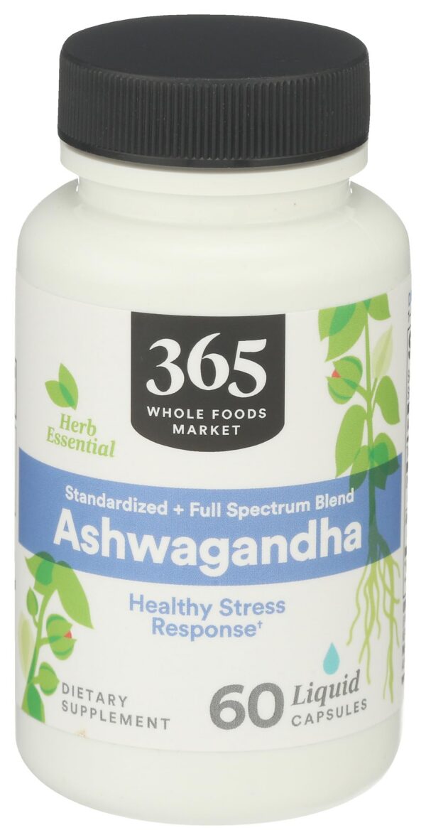 Version 1.0.0 Botella Ashwagandha 365 Whole Foods Market 60 cápsulas