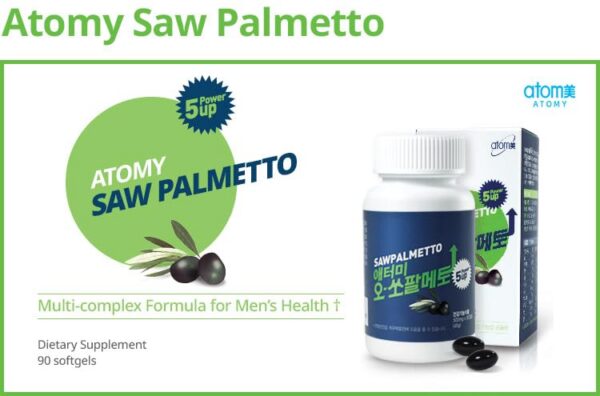 Botella Atomy Saw Palmetto suplemento dietético para hombres