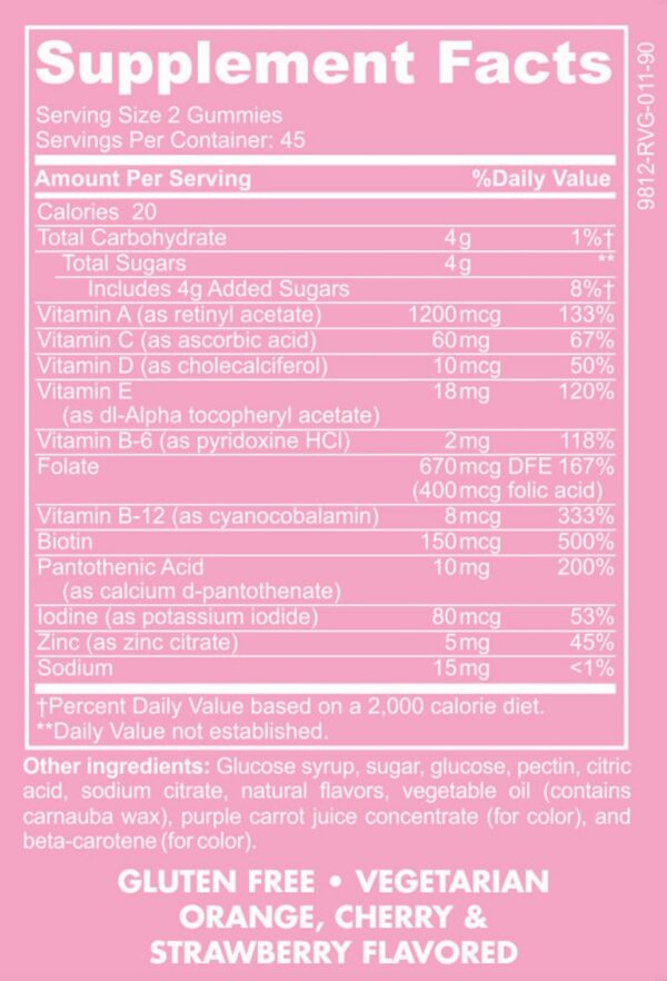 Botella Baby Blues con gominolas multivitamínicas diarias para madres