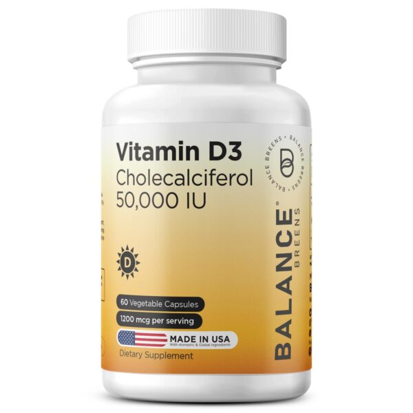 Botella Balancebreens Vitamina D3 50000 IU 60 cápsulas vegetales
