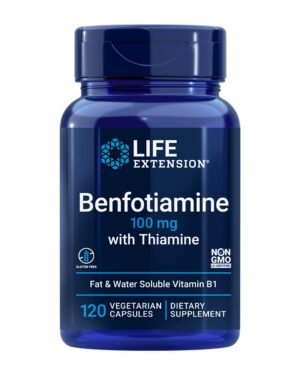 Botella Benfotiamina Life Extension 100 mg 120 cápsulas vegetarianas