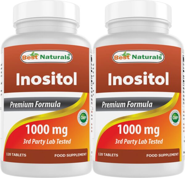 Botella Best Naturals inositol 1000 mg 120 tabletas