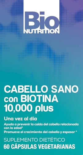 Botella Bio Nutrition biotina para crecimiento cabello y uñas