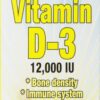 Botella Bio Nutrition suplemento vitamina d3 12000 ui 50 cápsulas veganas