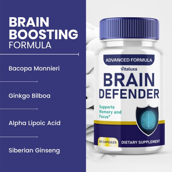 Version 1.0.0 Frasco de vitaminas Brain Defender para claridad cognitiva