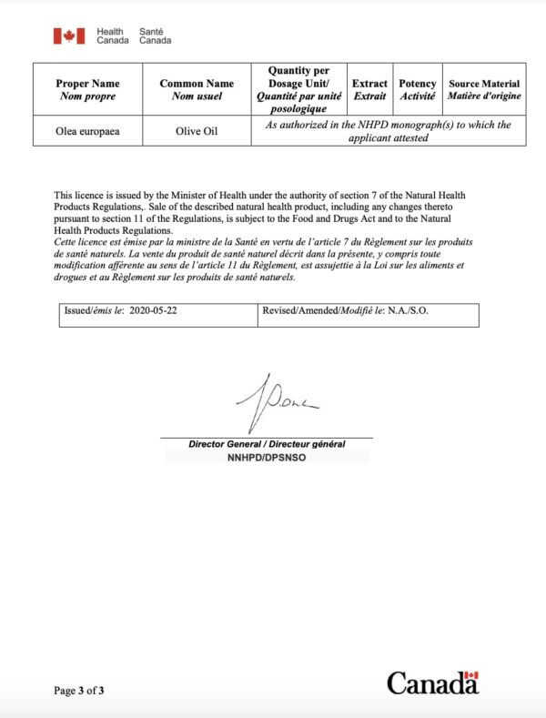 Frasco de 120 ml de ESS60 MCT Oil