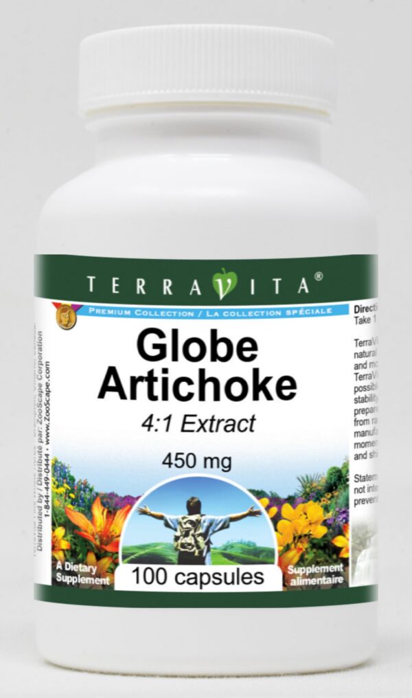 Botella cápsulas extracto Alcachofa 4:1 TerraVita 100 unidades