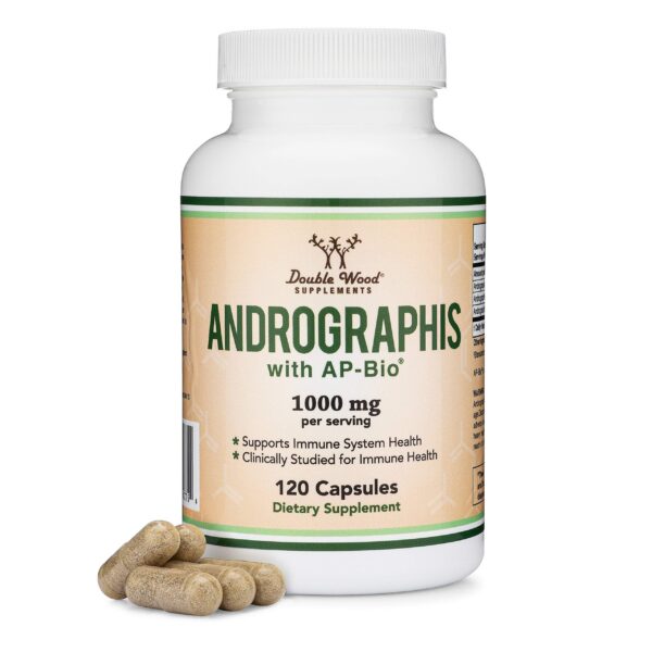 Botella cápsulas Andrographis Max Andrographides 1000mg Doble Wood