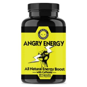 Botella cápsulas Angry Energy cafeína natural no GMO