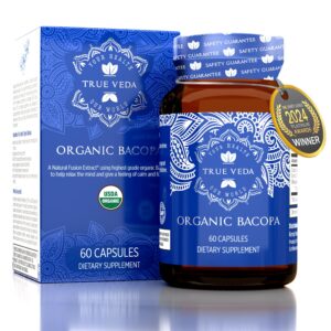 Version 1.0.0 Botella de cápsulas orgánicas de Bacopa Monnieri True Veda