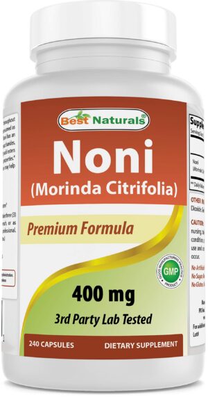 Botella cápsulas Best Naturals Noni 400 mg 240 pcs