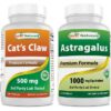 Botella de cápsulas Best Naturals Uña de Gato y Astrágalo