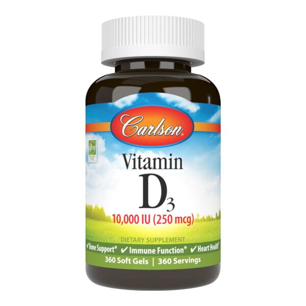 Botella cápsulas blandas vitamina d3 10000 ui Carlson