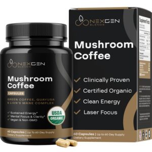 Version 1.0.0 Botella cápsulas de café con hongos orgánico NEXGEN