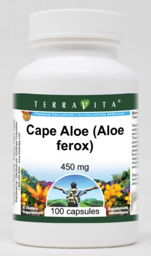 Botella de cápsulas Cape Aloe Aloe ferox de TerraVita