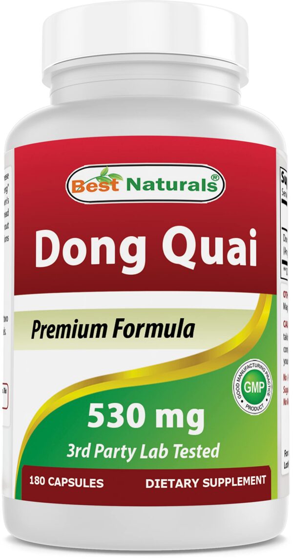 Version 1.0.0 Botella de cápsulas Dong Quai Best Naturals 180 unidades